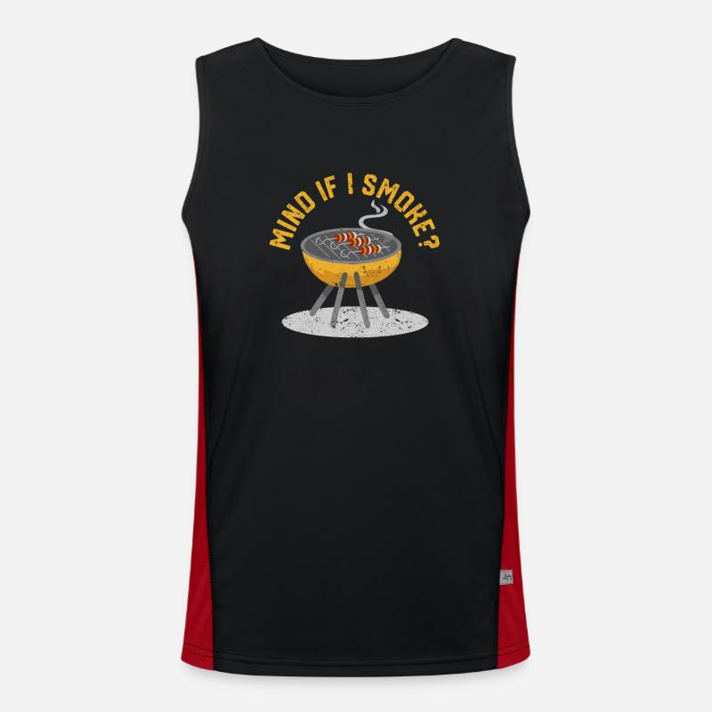 Was dagegen, wenn ich rauche Lustig BBQ Smoker Funktionelles Kontrast-Tank Top für Männer 