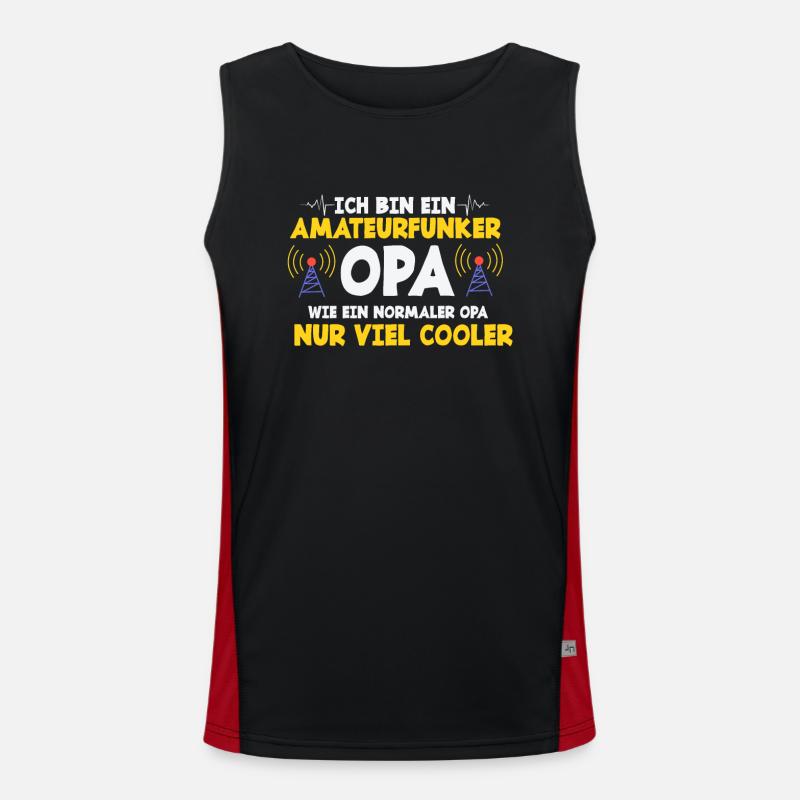 Ich Bin Ein Amteurfunker Opa Funktionelles Kontrast-Tank Top für Männer 