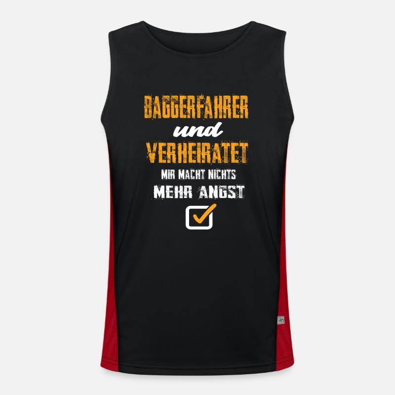 Baggerfahrer und Verheiratet Funktionelles Kontrast-Tank Top für Männer 