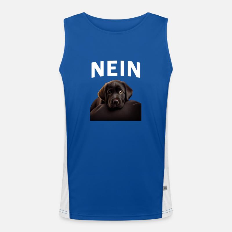 Statement Labrador, Nö Fun, Einfach Nö, Nein Funktionelles Kontrast-Tank Top für Männer 