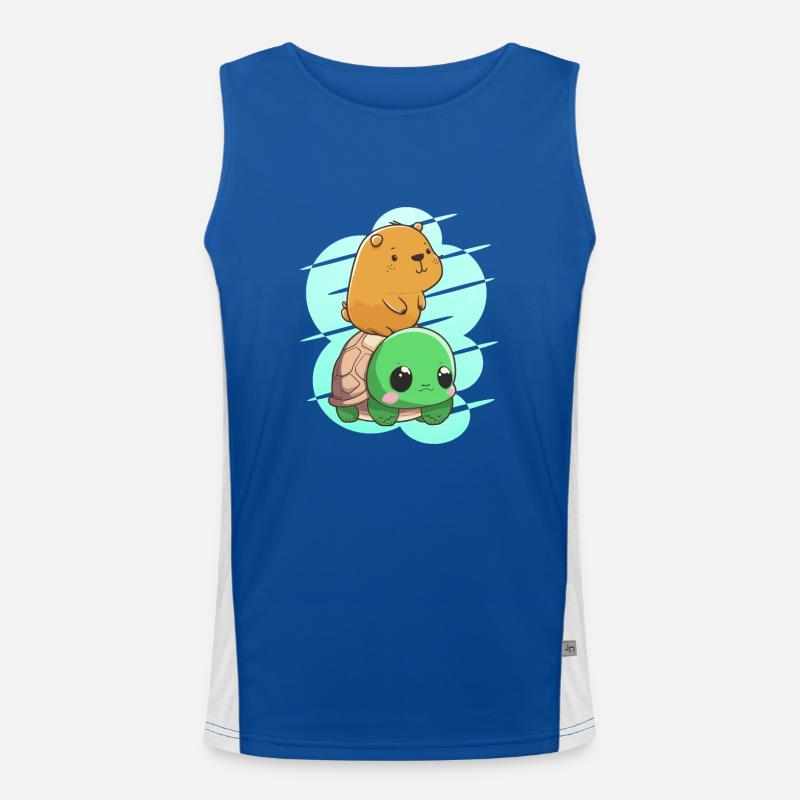 Bébé capybara sur tortue Débardeur respirant contrasté Homme 