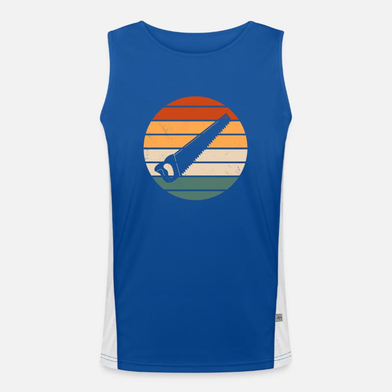 Retro Handsäge Design Funktionelles Kontrast-Tank Top für Männer 