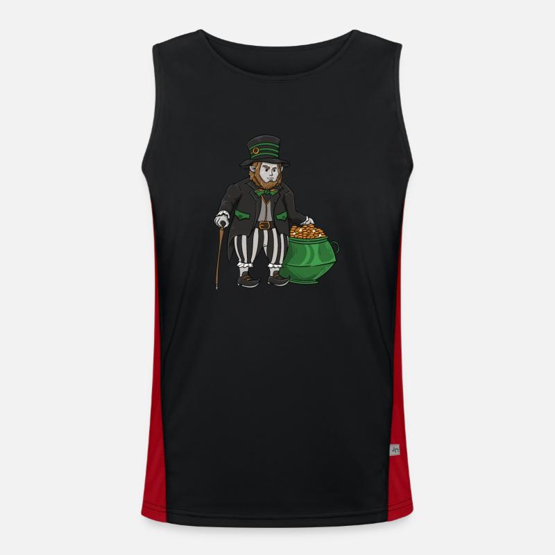 Gothic Leprechaun Pisces Leprechaun Leprechaun mem Men's Functional Contrast Tank Top 