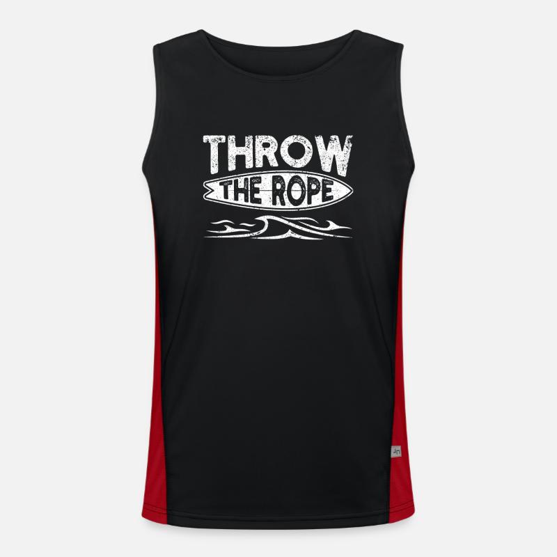 Throw the Rope Wake Surf Boating Funny Wakesurf Men's Functional Contrast Tank Top 