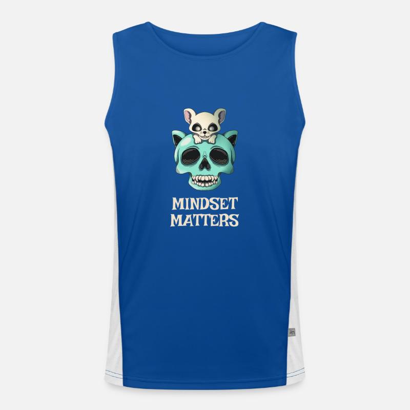 Mindset Counts Cat Mouse Motivation Entrepreneur Men's Functional Contrast Tank Top 