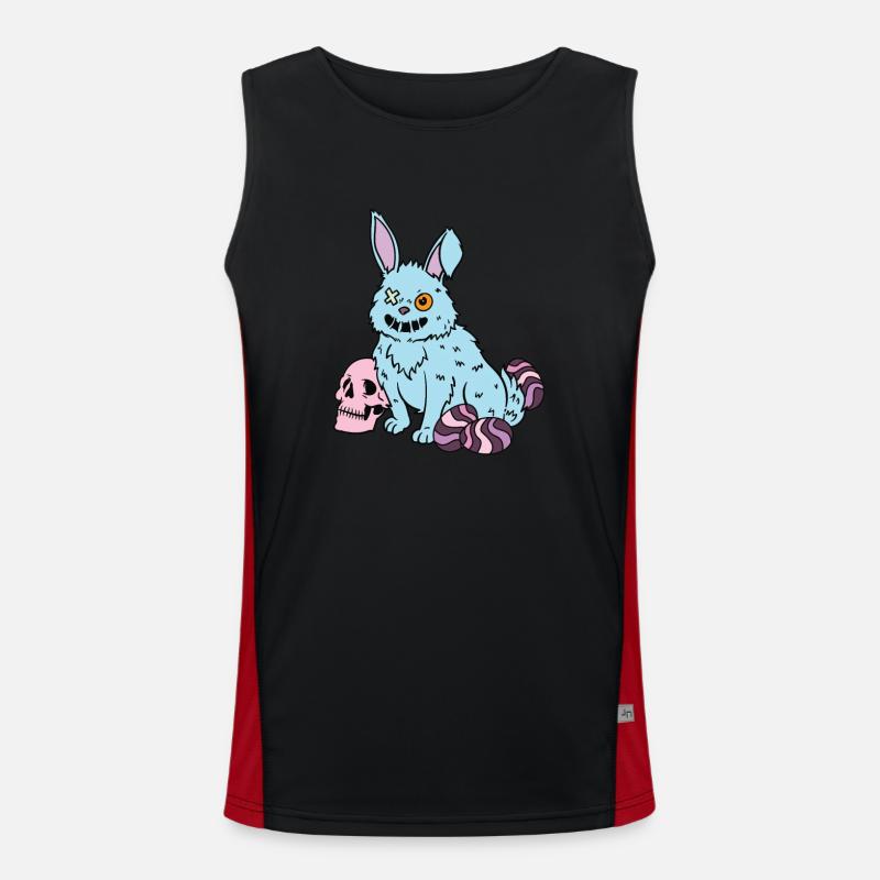 Gothic Rabbit Gothic Hase Gothic Ostern Emo Goth Funktionelles Kontrast-Tank Top für Männer 