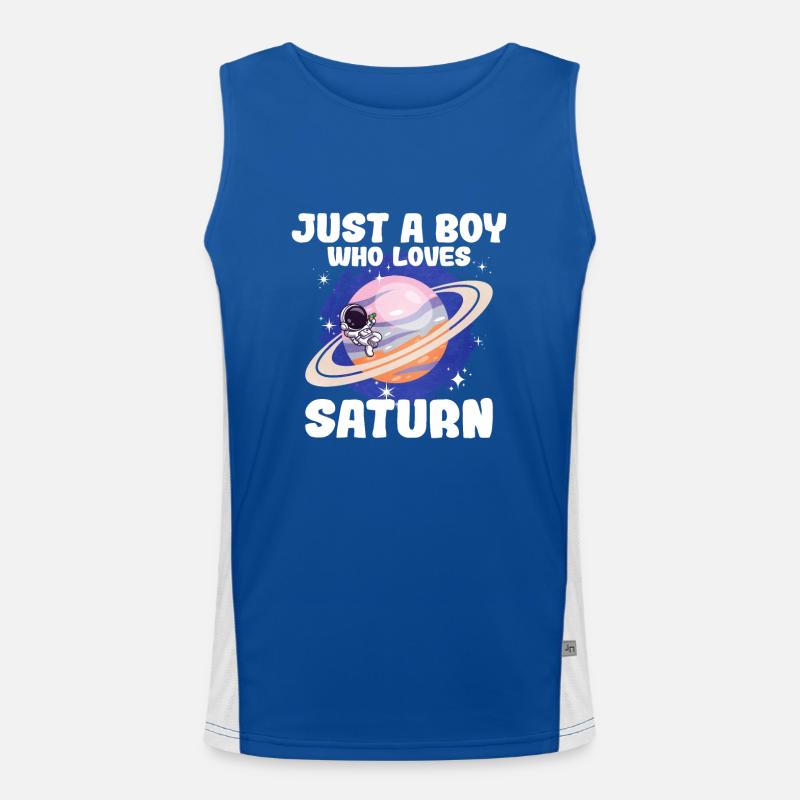 Saturn Planet Geschenk Funktionelles Kontrast-Tank Top für Männer 