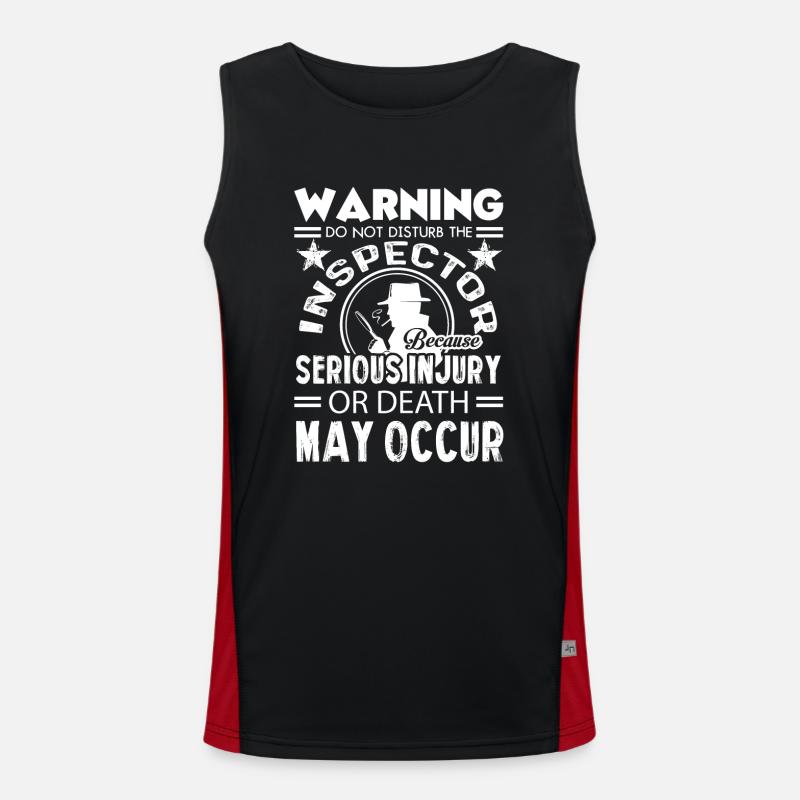 Inspector Warning Do Not Disturb The Inspector Men's Functional Contrast Tank Top 