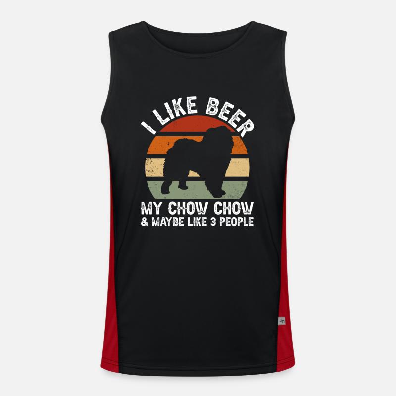 Chow Chow Hund Funktionelles Kontrast-Tank Top für Männer 