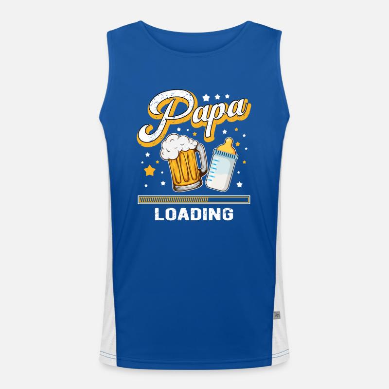 Papa Loading Vater Väter Bier Biertrinker Vatertag Funktionelles Kontrast-Tank Top für Männer 