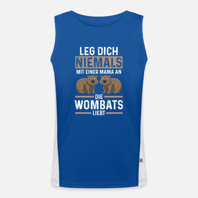 Mama Mutter Wombat Funktionelles Kontrast-Tank Top für Männer 