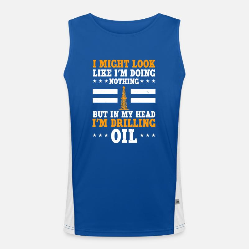 Funny Oilfield Workers Design Men's Functional Contrast Tank Top 