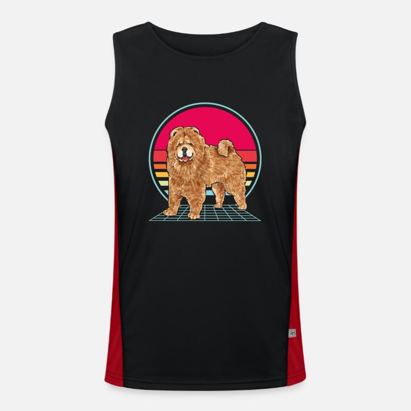 Chow Chow Hund Funktionelles Kontrast-Tank Top für Männer 