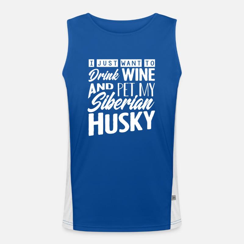 Sibirischer Husky Funktionelles Kontrast-Tank Top für Männer 