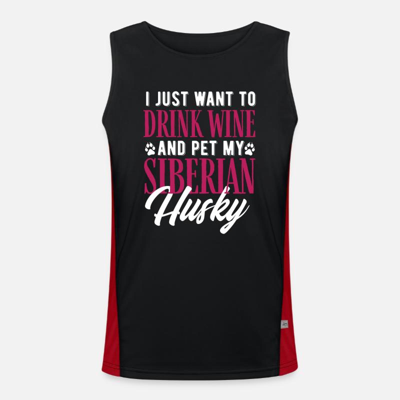 Sibirischer Husky Funktionelles Kontrast-Tank Top für Männer 