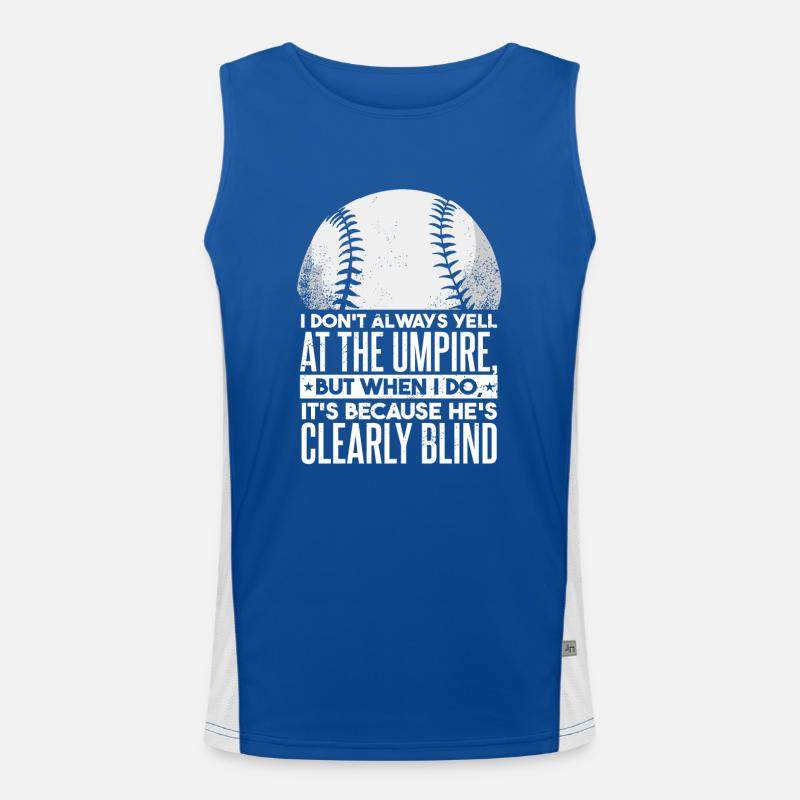 Funny Baseball Player Dad Men's Functional Contrast Tank Top 