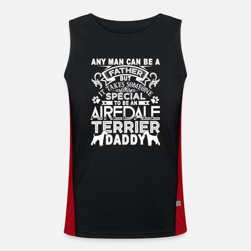 Airedale Terrier Airedale Terrier Daddy Men's Functional Contrast Tank Top 