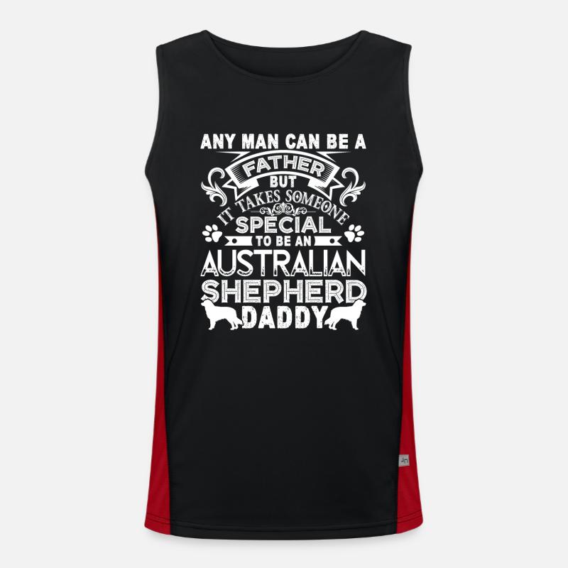 Australian Shepherd Australian Shepherd Daddy Men's Functional Contrast Tank Top 