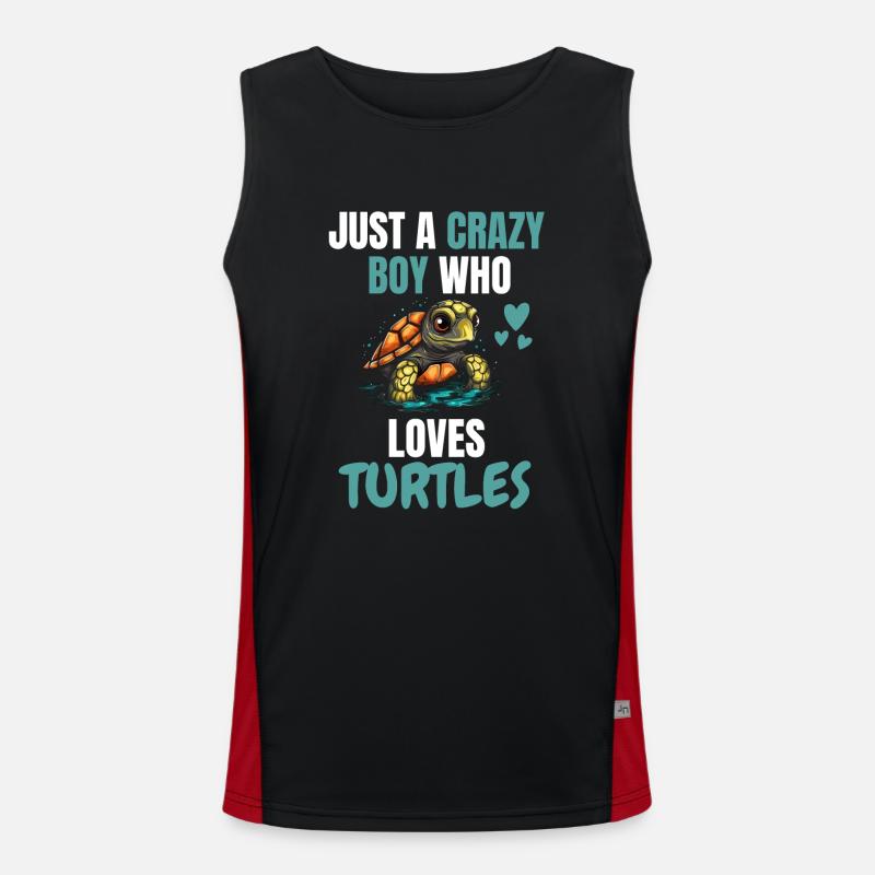 Ocean Animal Crazy Boy Gift Turtle Men's Functional Contrast Tank Top 