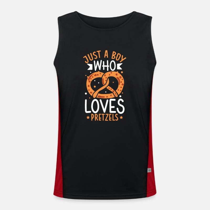 Baking Pretzel German Baking Bread Bakery Baker Men's Functional Contrast Tank Top 