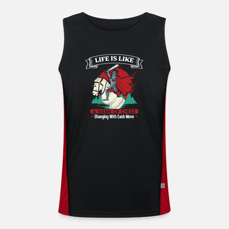 Chess player chessboard Chess board game Men's Functional Contrast Tank Top 