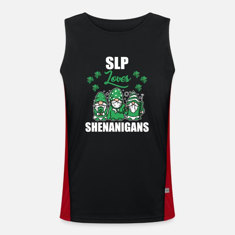Sprachpathologe Liebt Shenanigans St. Patricks Day Funktionelles Kontrast-Tank Top für Männer 