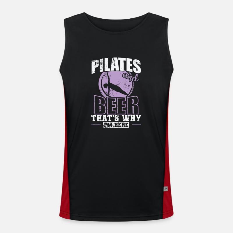 Pilates and Beer that's why I'm here Powerhouse Men's Functional Contrast Tank Top 