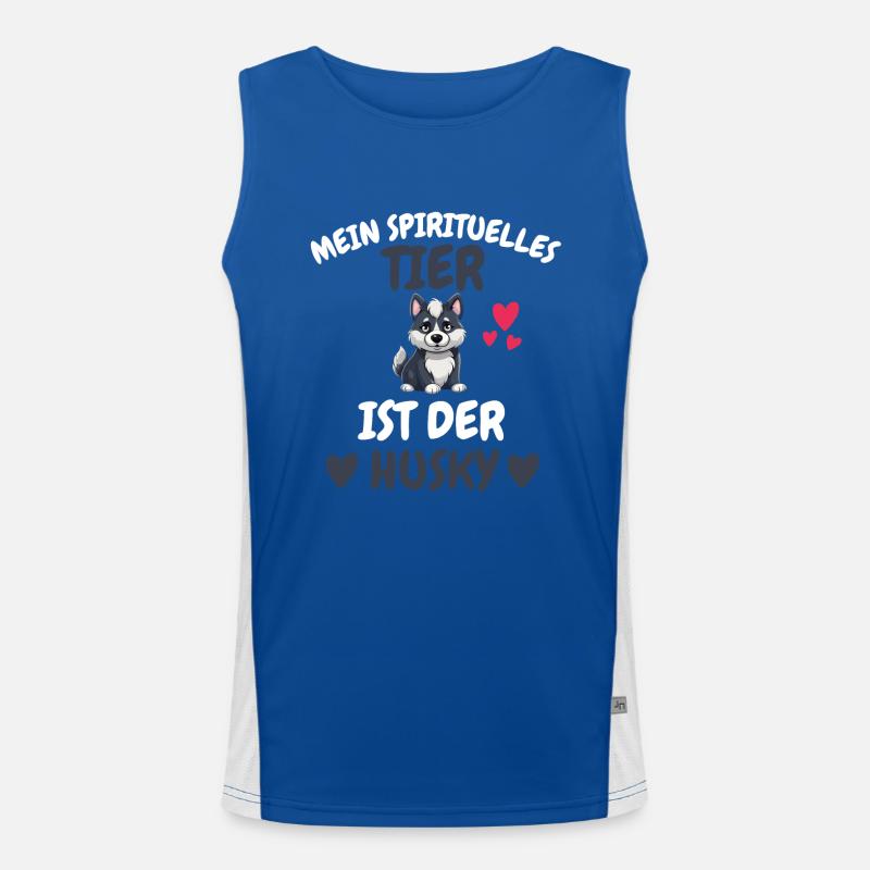 Hundehalter Lustiges Geschenk Haustier Husky Funktionelles Kontrast-Tank Top für Männer 