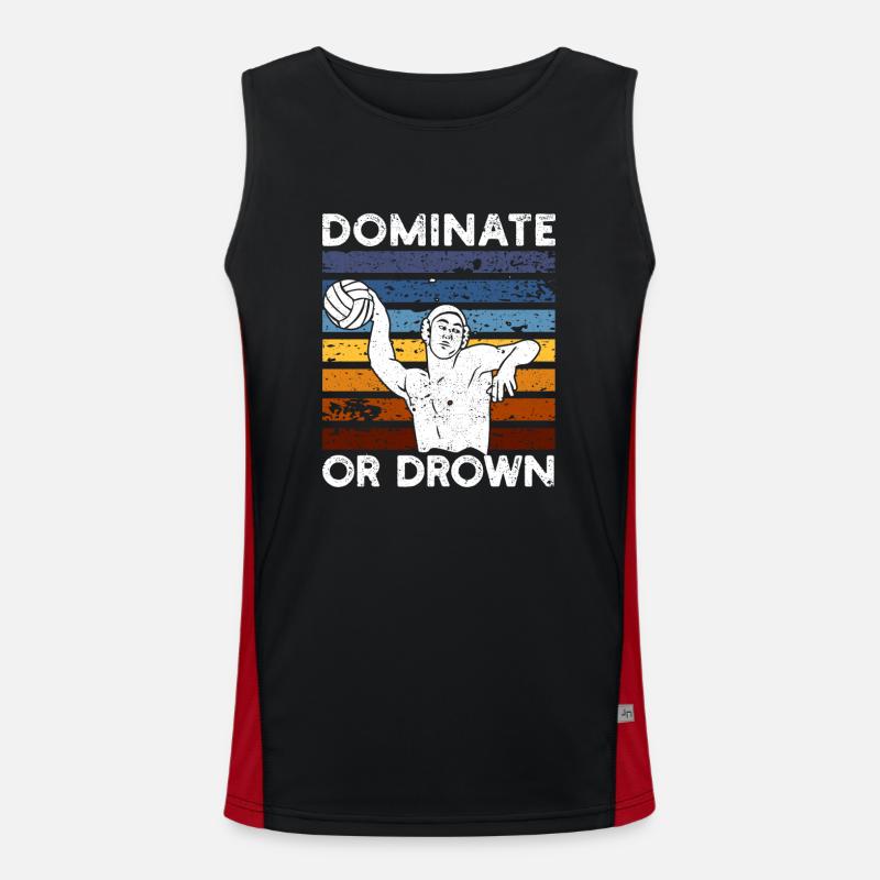 Dominieren oder ertrinken Lustiger Wasserball Funktionelles Kontrast-Tank Top für Männer 