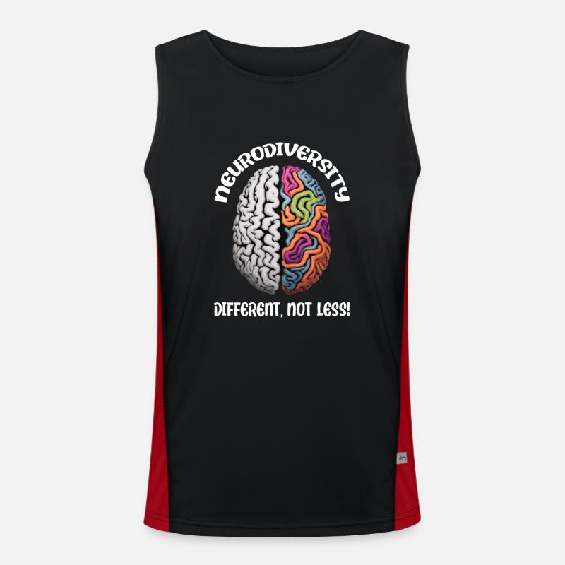 "Different, Not Less" Neurodiversity Funktionelles Kontrast-Tank Top für Männer 
