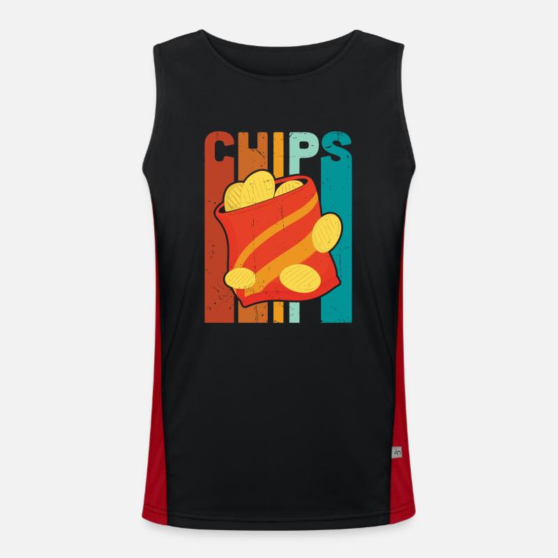 Chips Eating Snacks Candy Gift Men's Functional Contrast Tank Top 