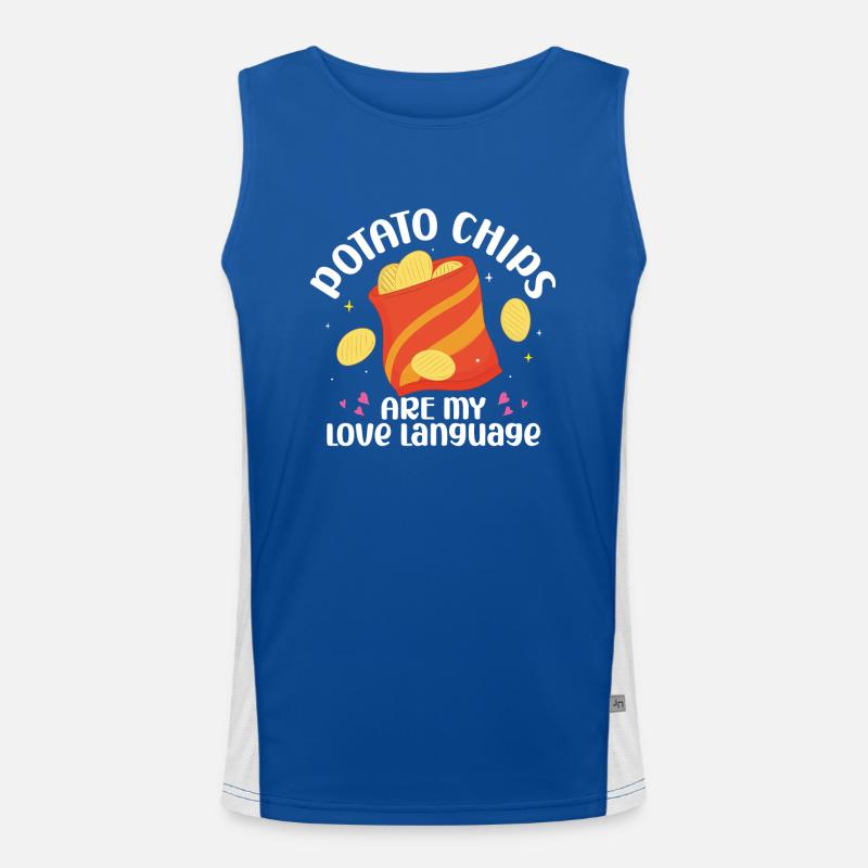 Chips Eating Snacks Candy Gift Men's Functional Contrast Tank Top 