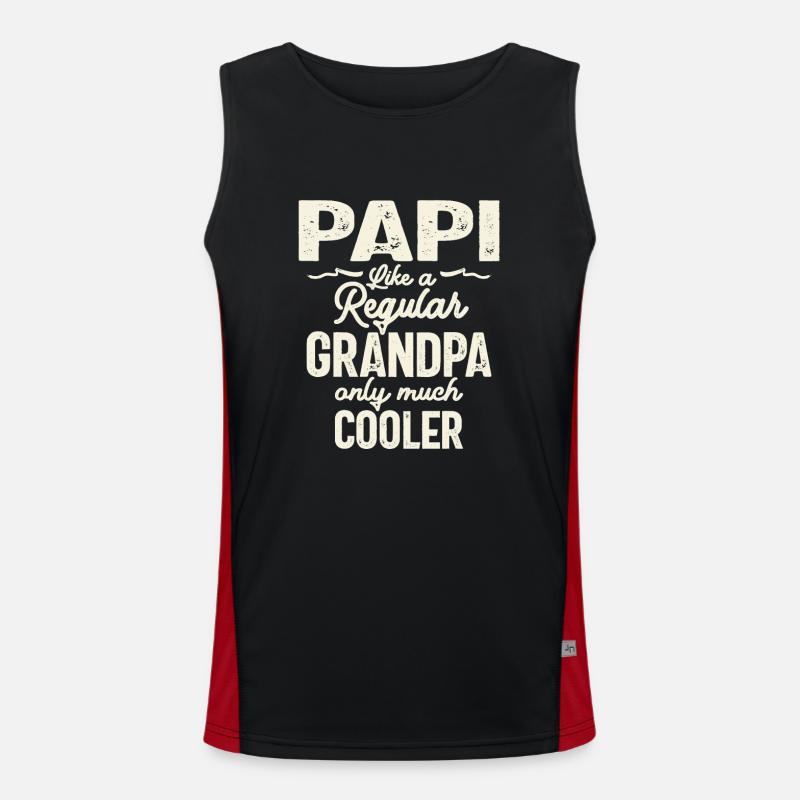 Papi Like a Regular Grandpa, Only Cooler - Father Men's Functional Contrast Tank Top 
