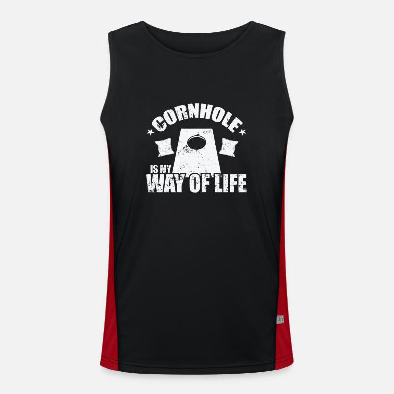 Cornhole est mon passe-temps de jeu de mode de vie Débardeur respirant contrasté Homme 
