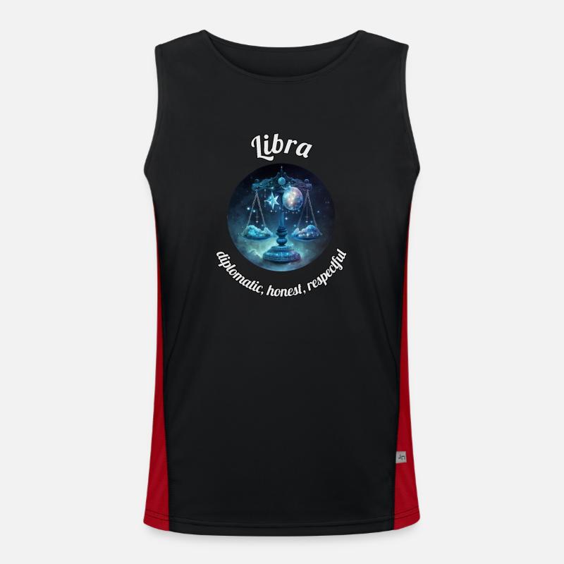 Libra Sternzeichen Waage Astronomie Funktionelles Kontrast-Tank Top für Männer 
