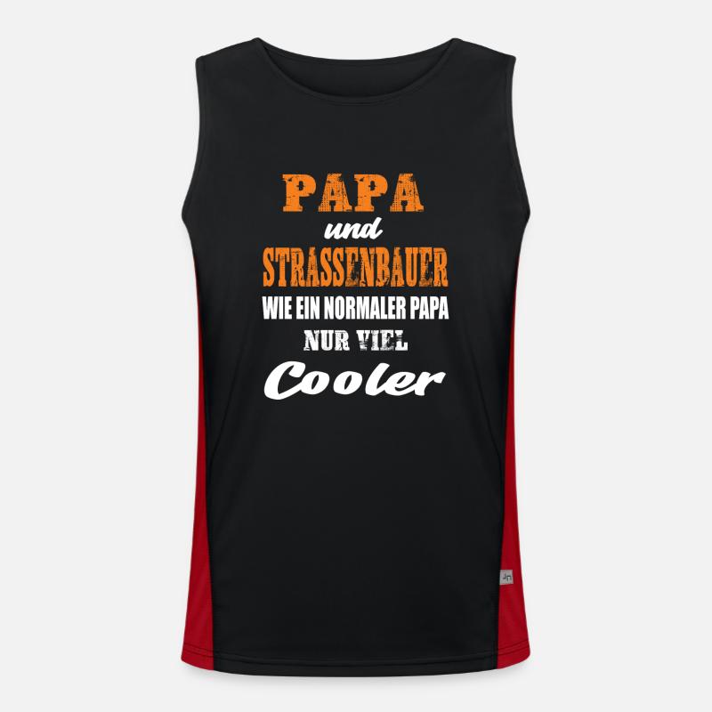 Papa und Strassenbauer Funktionelles Kontrast-Tank Top für Männer 