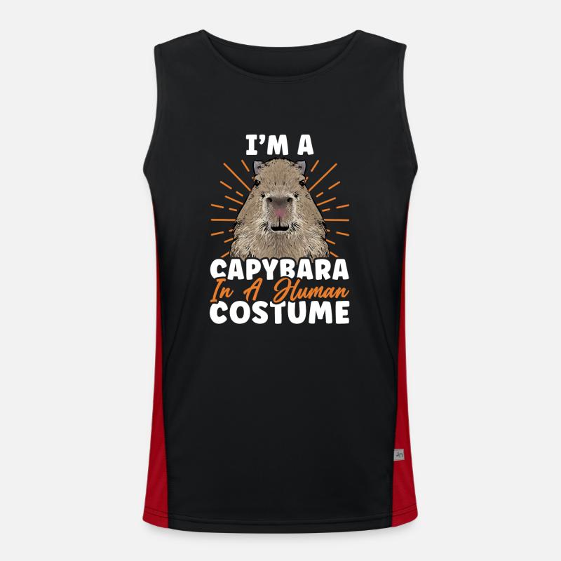 Capybara rodent Men's Functional Contrast Tank Top 