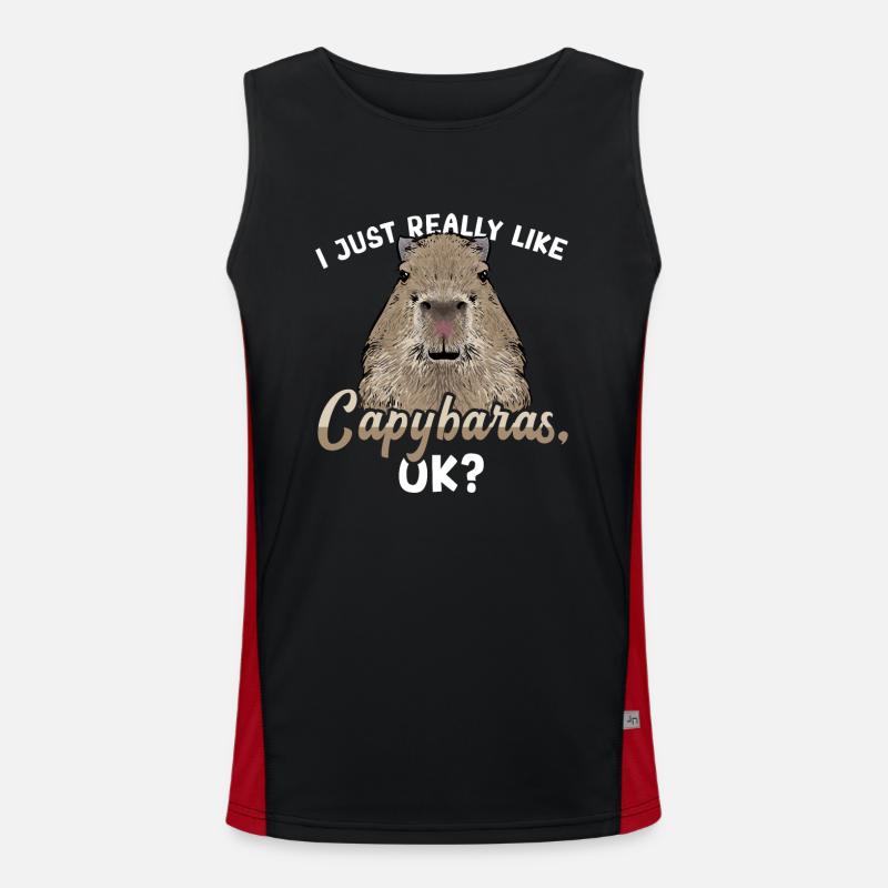 Capybara rodent Men's Functional Contrast Tank Top 