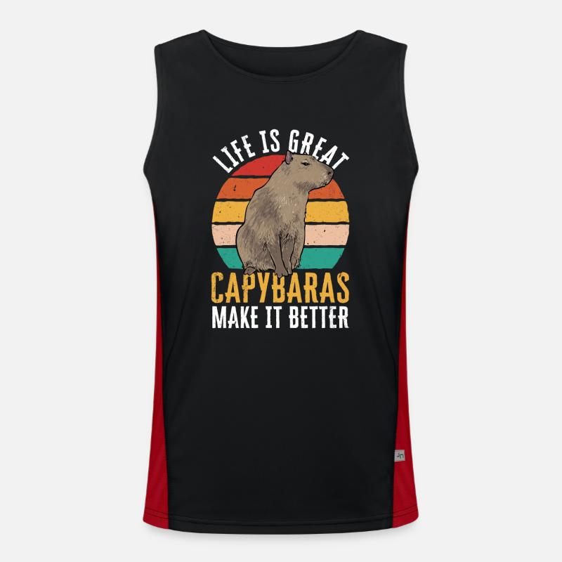 Capybara rodent Men's Functional Contrast Tank Top 