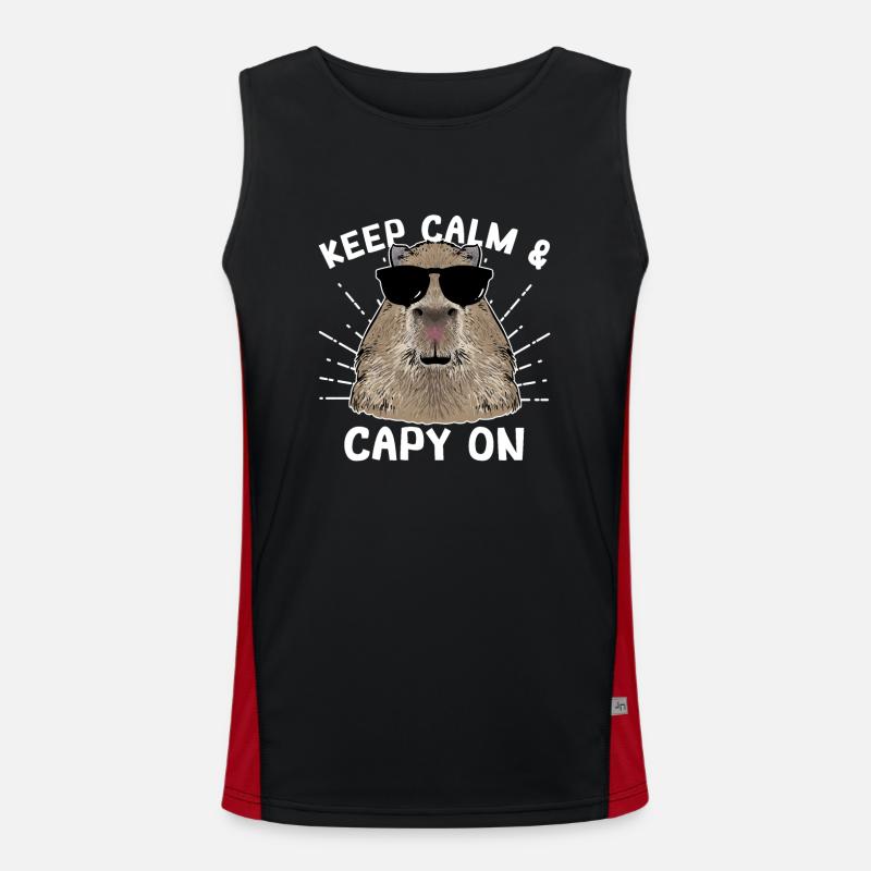 Capybara Nagetier Funktionelles Kontrast-Tank Top für Männer 