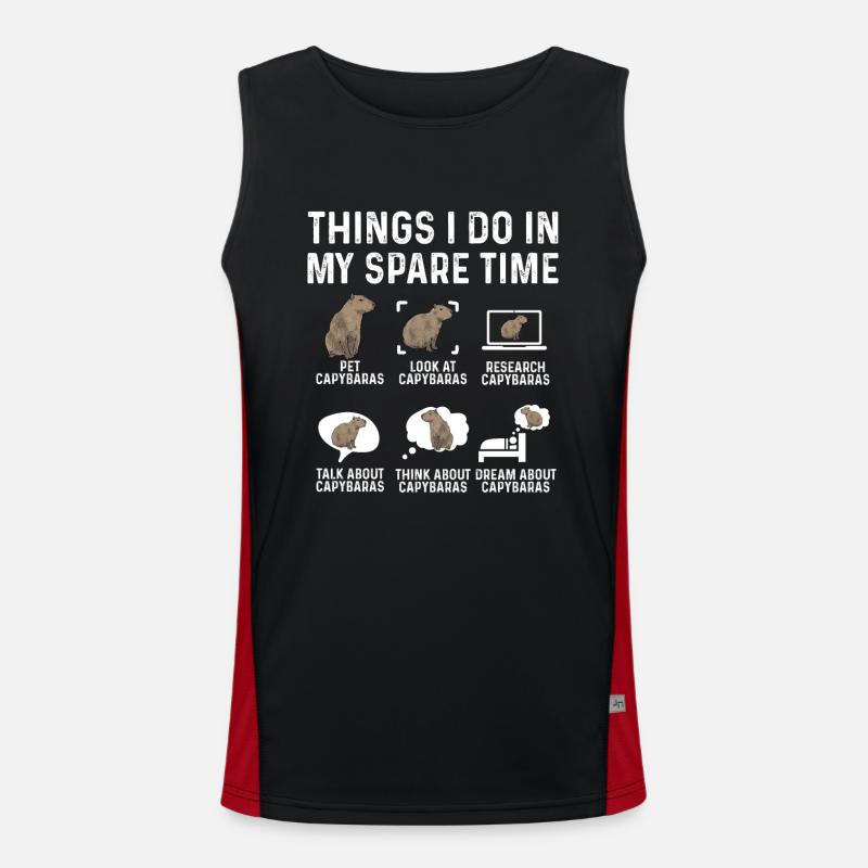 Capybara Nagetier Funktionelles Kontrast-Tank Top für Männer 