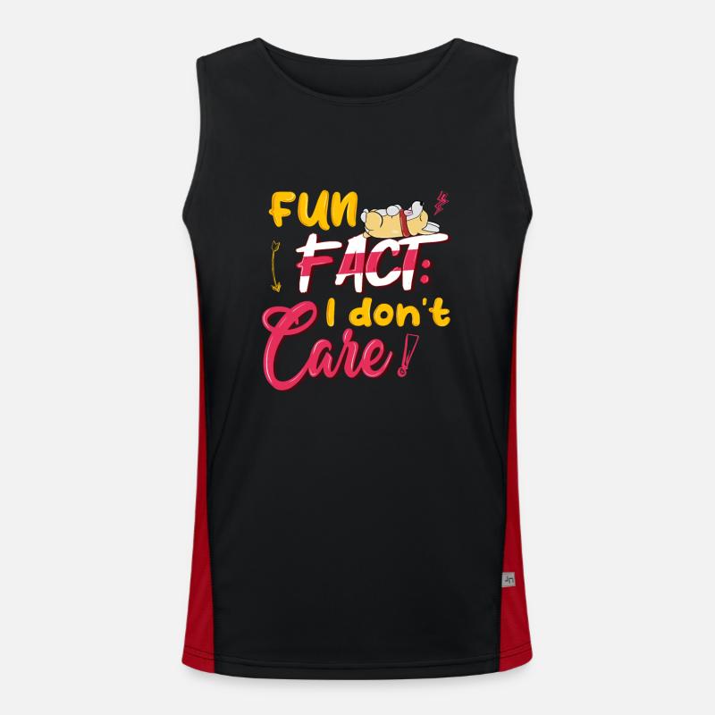 Fun Fact I Don't Care3 Funktionelles Kontrast-Tank Top für Männer 