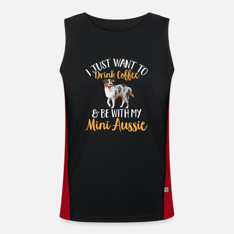 Miniature Australian Shepherd - Men's Functional Contrast Tank Top - black/red