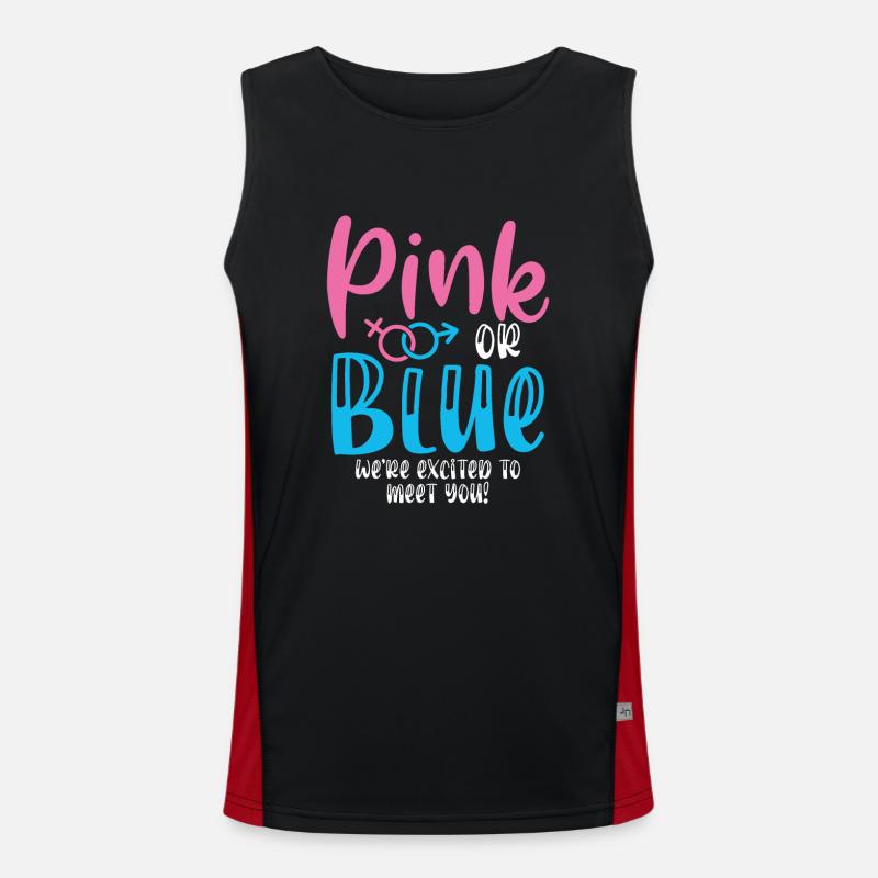 Pink Oder Blau Waren Aufgeregt, Um Dich Funktionelles Kontrast-Tank Top für Männer 