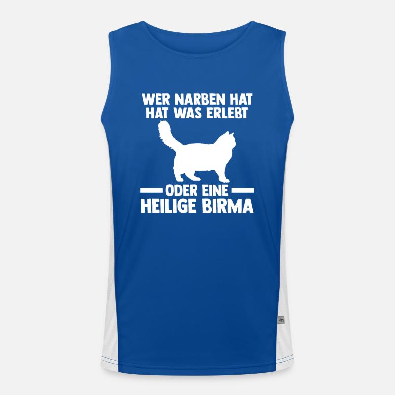 Heilige Birma Katze Funktionelles Kontrast-Tank Top für Männer 
