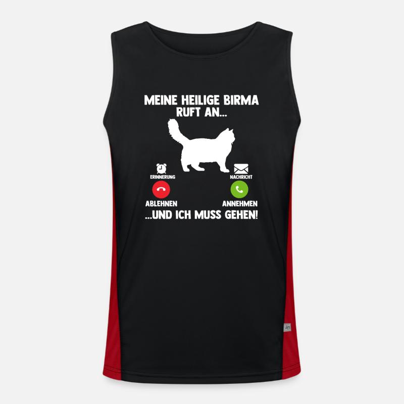 Heilige Birma Katze Funktionelles Kontrast-Tank Top für Männer 