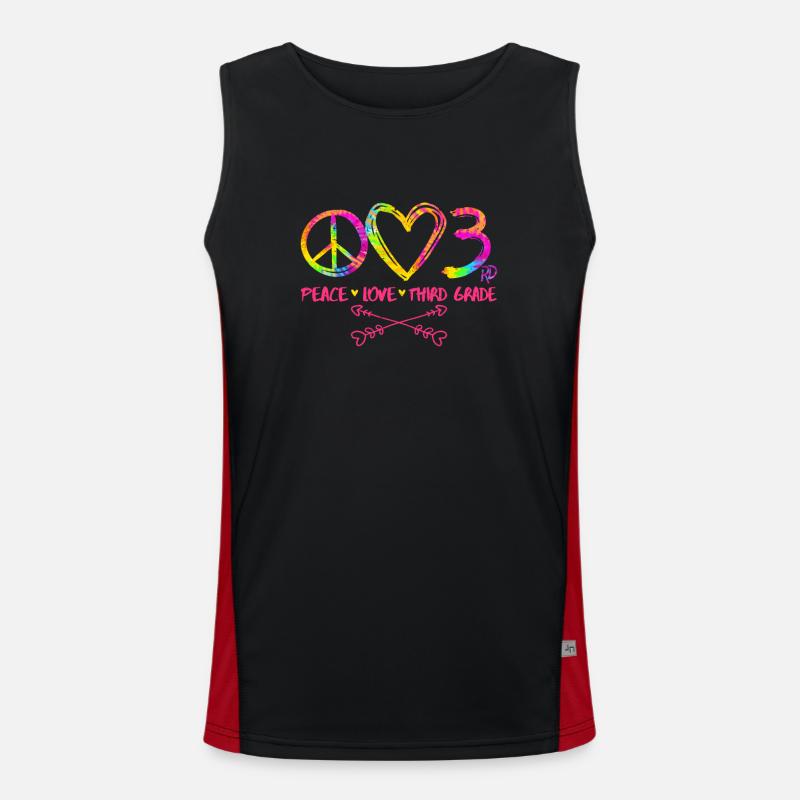 Peace Love Third 3rd Class Squad Back To School Men's Functional Contrast Tank Top 