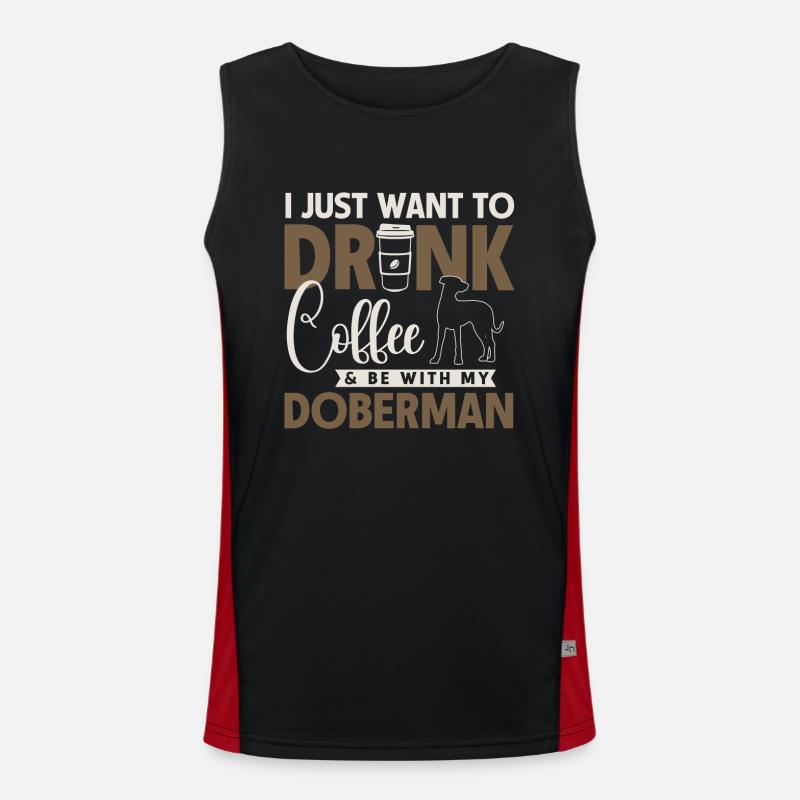 Dobermann Pinscher Hund Dobie Funktionelles Kontrast-Tank Top für Männer 