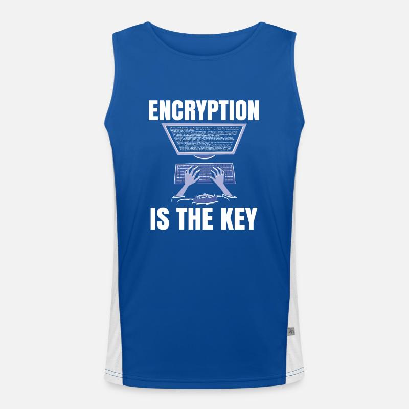 Encryption is the key to coder coding Men's Functional Contrast Tank Top 