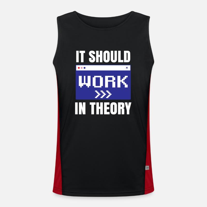 In theory, it should work coding code Men's Functional Contrast Tank Top 
